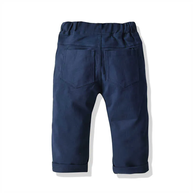 2 Pieces Set Baby Kid Boys Birthday Party Checked Shirts And Solid Color Pants Wholesale 211109456